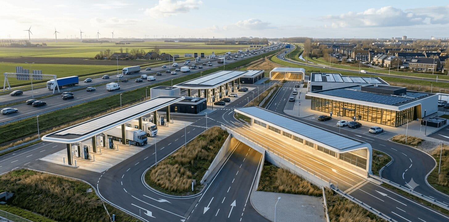Infrastructuur met laadlocatie en tunnel